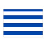 Horizontal Stripes - White and Cobalt Blue Sticker A4 (100 pack)