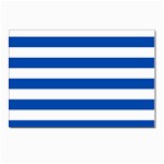 Horizontal Stripes - White and Cobalt Blue Postcard 4 x 6  (Pkg of 10)