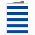 Horizontal Stripes - White and Cobalt Blue Greeting Card