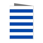 Horizontal Stripes - White and Cobalt Blue Mini Greeting Cards (Pkg of 8)