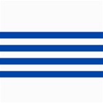 Horizontal Stripes - White and Cobalt Blue 4  x 8  Photo Cards