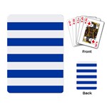 Horizontal Stripes - White and Cobalt Blue Playing Cards Single Design