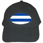Horizontal Stripes - White and Cobalt Blue Black Cap