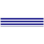 Horizontal Stripes - White and Dark Blue Flano Scarf (Small)