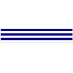 Horizontal Stripes - White and Dark Blue Flano Scarf (Large)