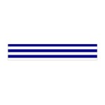Horizontal Stripes - White and Dark Blue Flano Scarf (Mini)