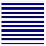 Horizontal Stripes - White and Dark Blue Large Satin Scarf (Square)