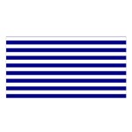 Horizontal Stripes - White and Dark Blue Satin Shawl