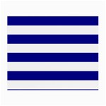 Horizontal Stripes - White and Dark Blue Small Glasses Cloth
