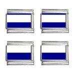 Horizontal Stripes - White and Dark Blue 9mm Italian Charm (4 pack)