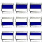 Horizontal Stripes - White and Dark Blue 9mm Italian Charm (9 pack)