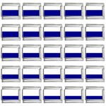 Horizontal Stripes - White and Dark Blue 9mm Italian Charm (25 pack)