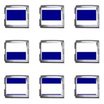 Horizontal Stripes - White and Dark Blue Mega Link Italian Charm (9 pack)