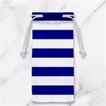 Horizontal Stripes - White and Dark Blue Jewelry Bag
