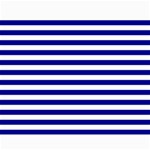 Horizontal Stripes - White and Dark Blue Collage 11  x 14 