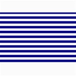 Horizontal Stripes - White and Dark Blue Collage 12  x 18 