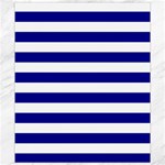 Horizontal Stripes - White and Dark Blue Canvas 8  x 10 