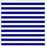 Horizontal Stripes - White and Dark Blue Canvas 12  x 12 