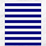 Horizontal Stripes - White and Dark Blue Canvas 16  x 20 