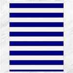 Horizontal Stripes - White and Dark Blue Canvas 18  x 24 