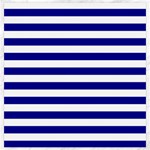 Horizontal Stripes - White and Dark Blue Canvas 20  x 20 