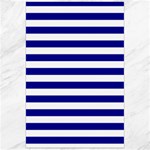 Horizontal Stripes - White and Dark Blue Canvas 24  x 36 