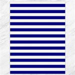 Horizontal Stripes - White and Dark Blue Canvas 36  x 48 