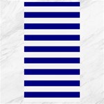 Horizontal Stripes - White and Dark Blue Canvas 40  x 72 