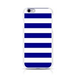 Horizontal Stripes - White and Dark Blue Apple iPhone 6/6S Silicone Case (Transparent)