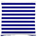 Horizontal Stripes - White and Dark Blue Standard Flano Cushion Case (Two Sides)