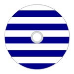 Horizontal Stripes - White and Dark Blue CD Wall Clock