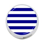 Horizontal Stripes - White and Dark Blue 4-Port USB Hub (One Side)