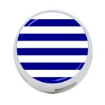 Horizontal Stripes - White and Dark Blue 4-Port USB Hub (Two Sides)