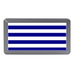 Horizontal Stripes - White and Dark Blue Memory Card Reader (Mini)