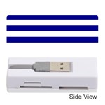 Horizontal Stripes - White and Dark Blue Memory Card Reader (Stick)