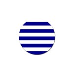 Horizontal Stripes - White and Dark Blue Golf Ball Marker (4 pack)