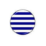 Horizontal Stripes - White and Dark Blue Hat Clip Ball Marker (4 pack)