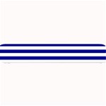 Horizontal Stripes - White and Dark Blue Small Bar Mat