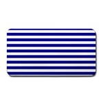 Horizontal Stripes - White and Dark Blue Medium Bar Mat
