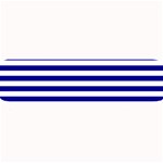 Horizontal Stripes - White and Dark Blue Medium Bar Mat