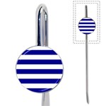 Horizontal Stripes - White and Dark Blue Book Mark