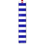 Horizontal Stripes - White and Dark Blue Large Book Mark