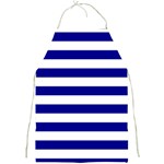 Horizontal Stripes - White and Dark Blue Full Print Apron