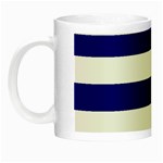 Horizontal Stripes - White and Dark Blue Night Luminous Mug