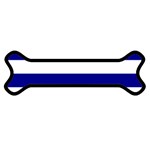 Horizontal Stripes - White and Dark Blue Magnet (Dog Bone)