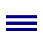 Horizontal Stripes - White and Dark Blue Sticker Rectangular (10 pack)