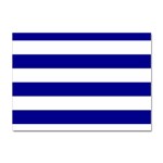 Horizontal Stripes - White and Dark Blue Sticker A4 (10 pack)