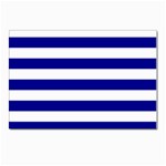 Horizontal Stripes - White and Dark Blue Postcard 4 x 6  (Pkg of 10)