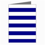 Horizontal Stripes - White and Dark Blue Greeting Card
