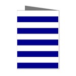 Horizontal Stripes - White and Dark Blue Mini Greeting Cards (Pkg of 8)